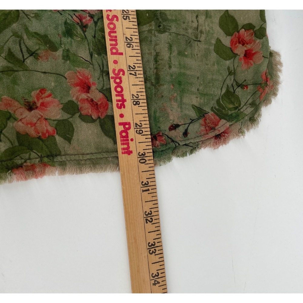 Shabby Chic Top Womens XL Olive Pink Floral 100% Cotton Cottage Country Boho NEW - Picture 5 of 9